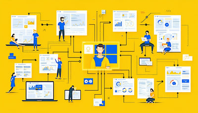 Illustration of automated team workflows using Microsoft 365 tools